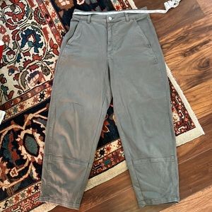 Everlane The Utility Barrel Pant in Pewter Green size 6
